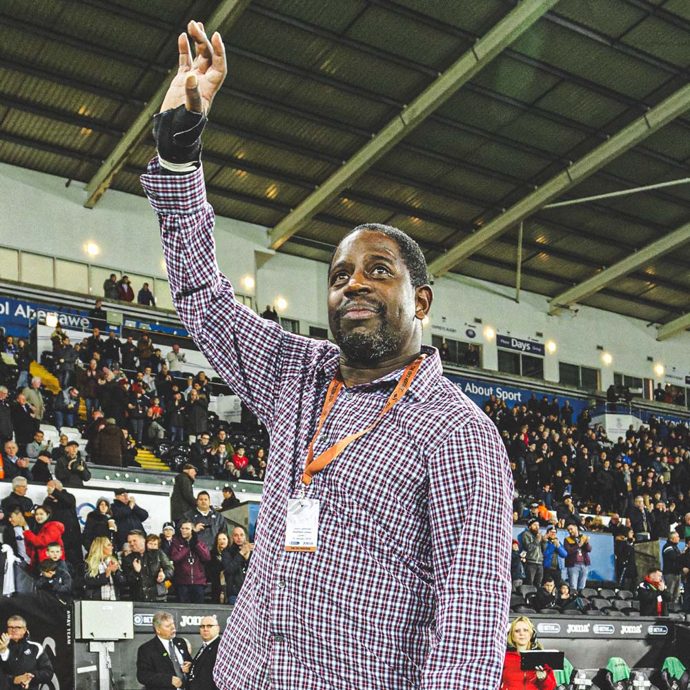 Photograph of Lenny Johnrose at the Swansea.com Stadium