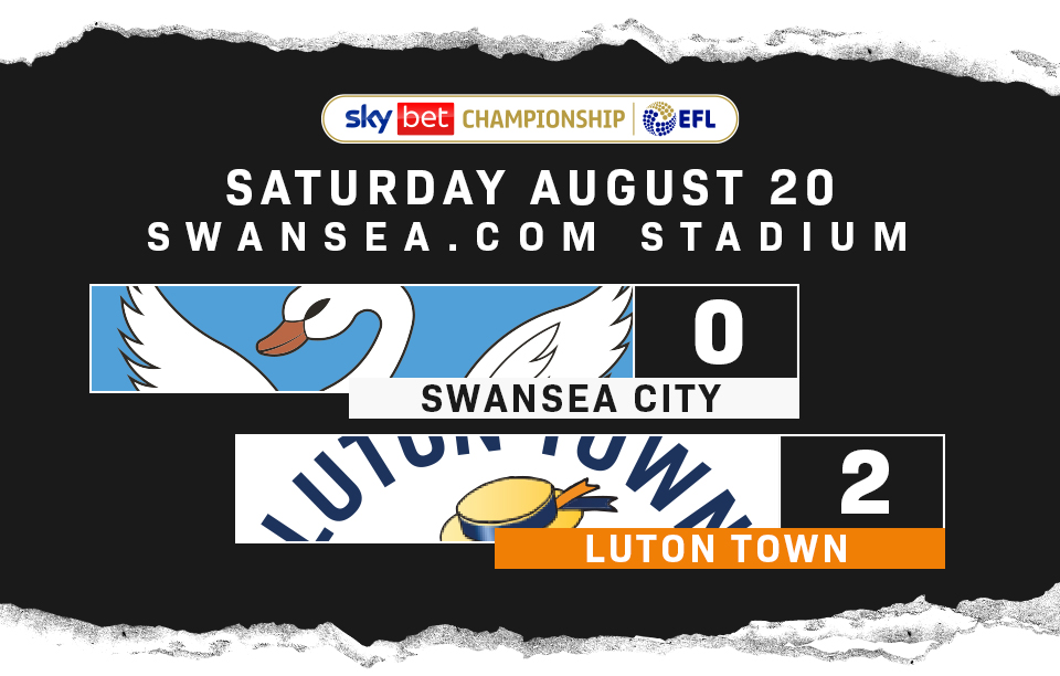 SkyBet Championship, Saturday August 20, Swansea City 0, Luton Town 2