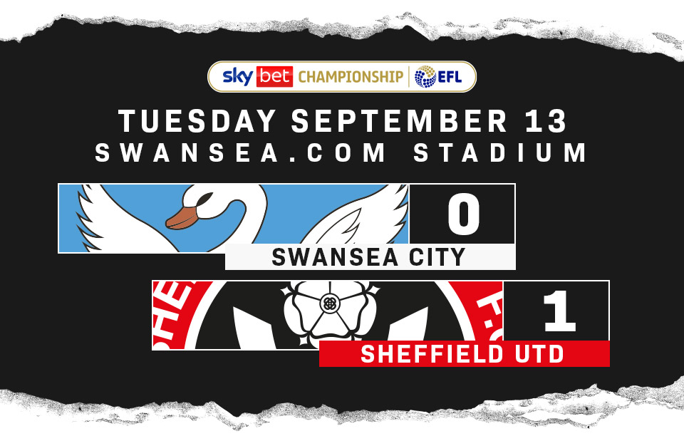 Match Report, Sky Bet Championship, Swansea City 0, Sheffield United 1.
