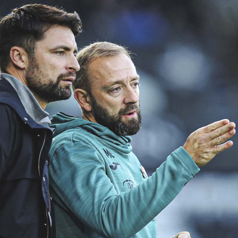 Southampton manager Russell Martin gestures on the touchline