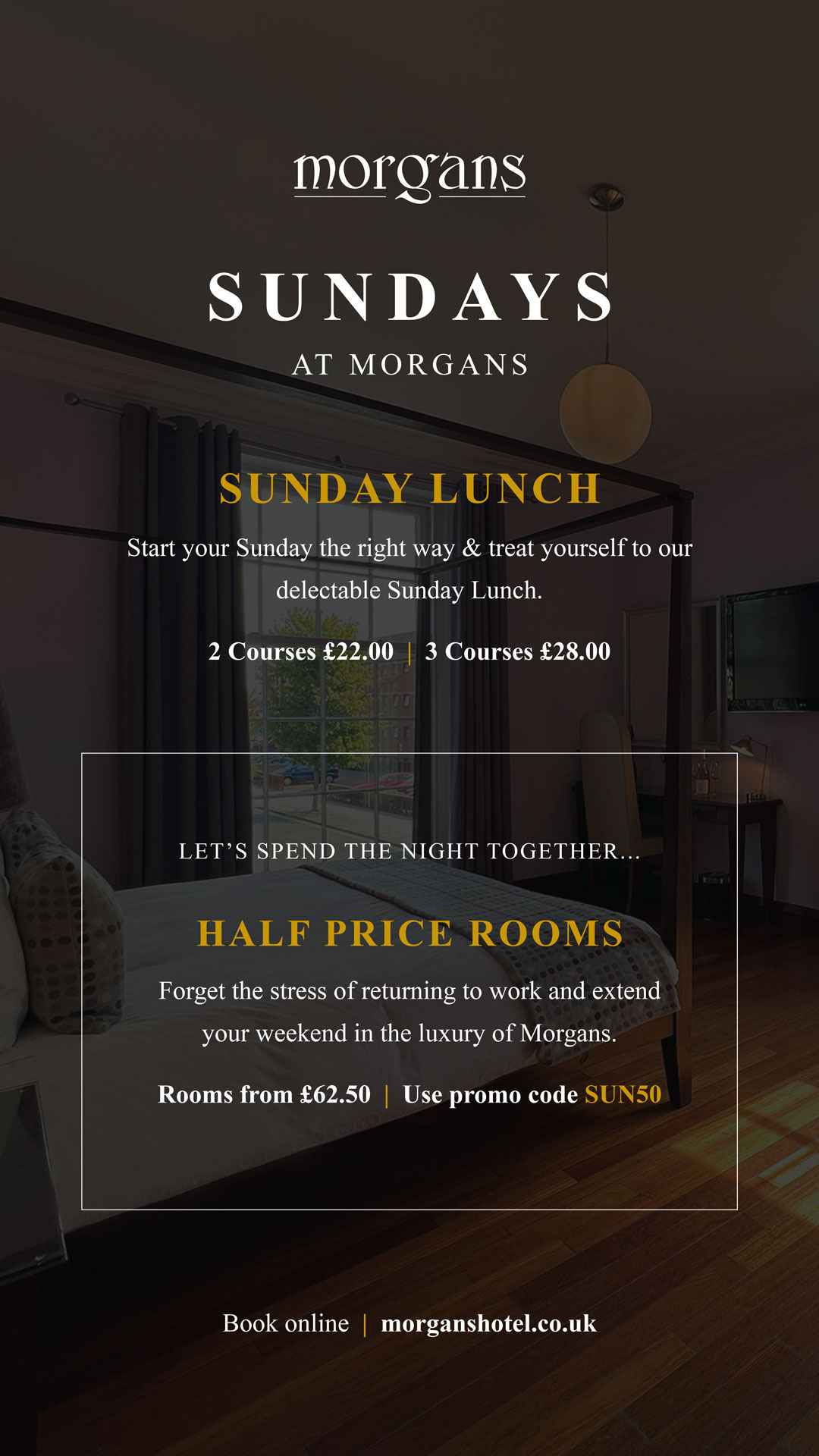 Morgans Hotel Sunday Advert
