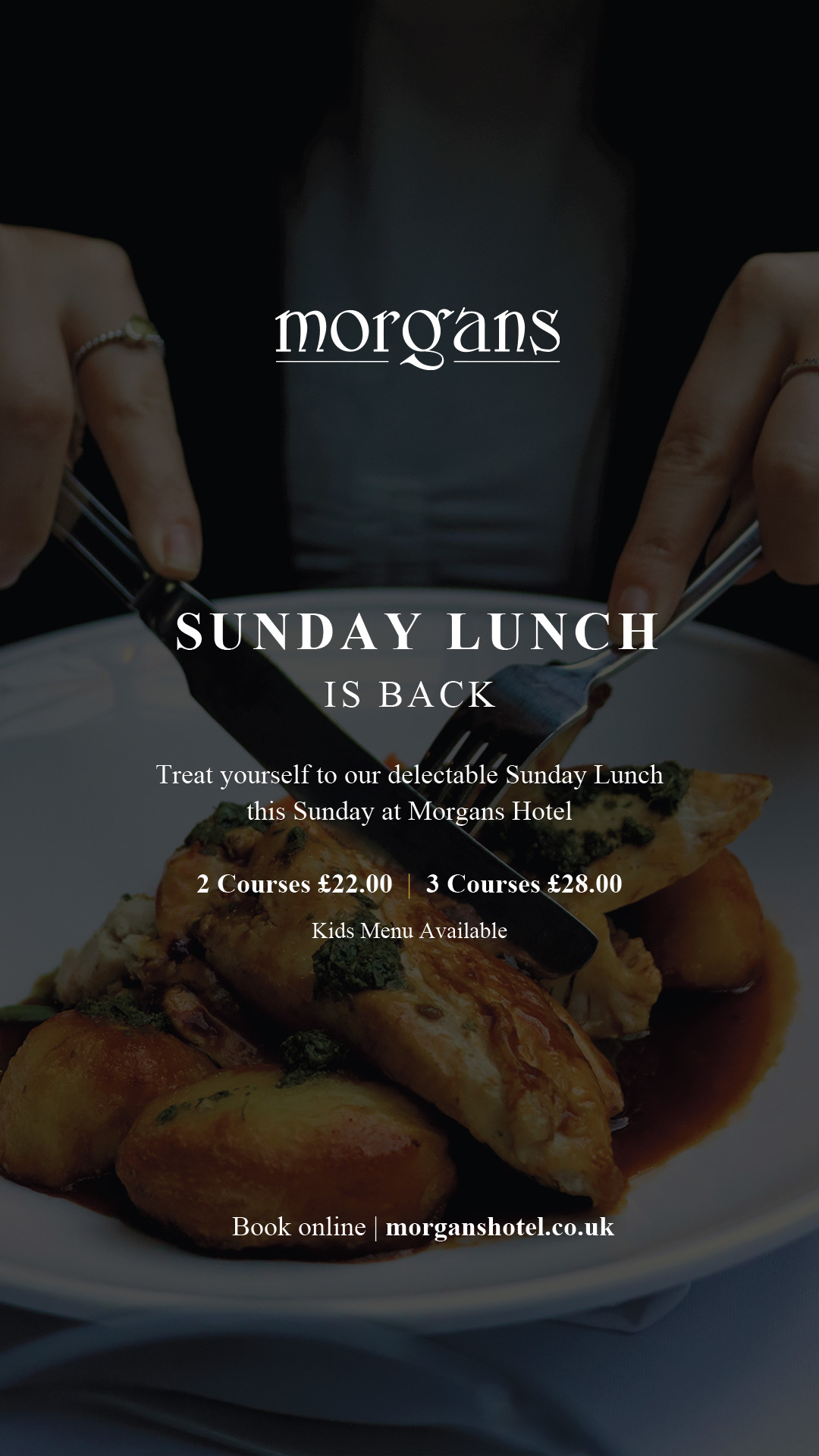 Morgans Hotel Sunday Lunch Advert