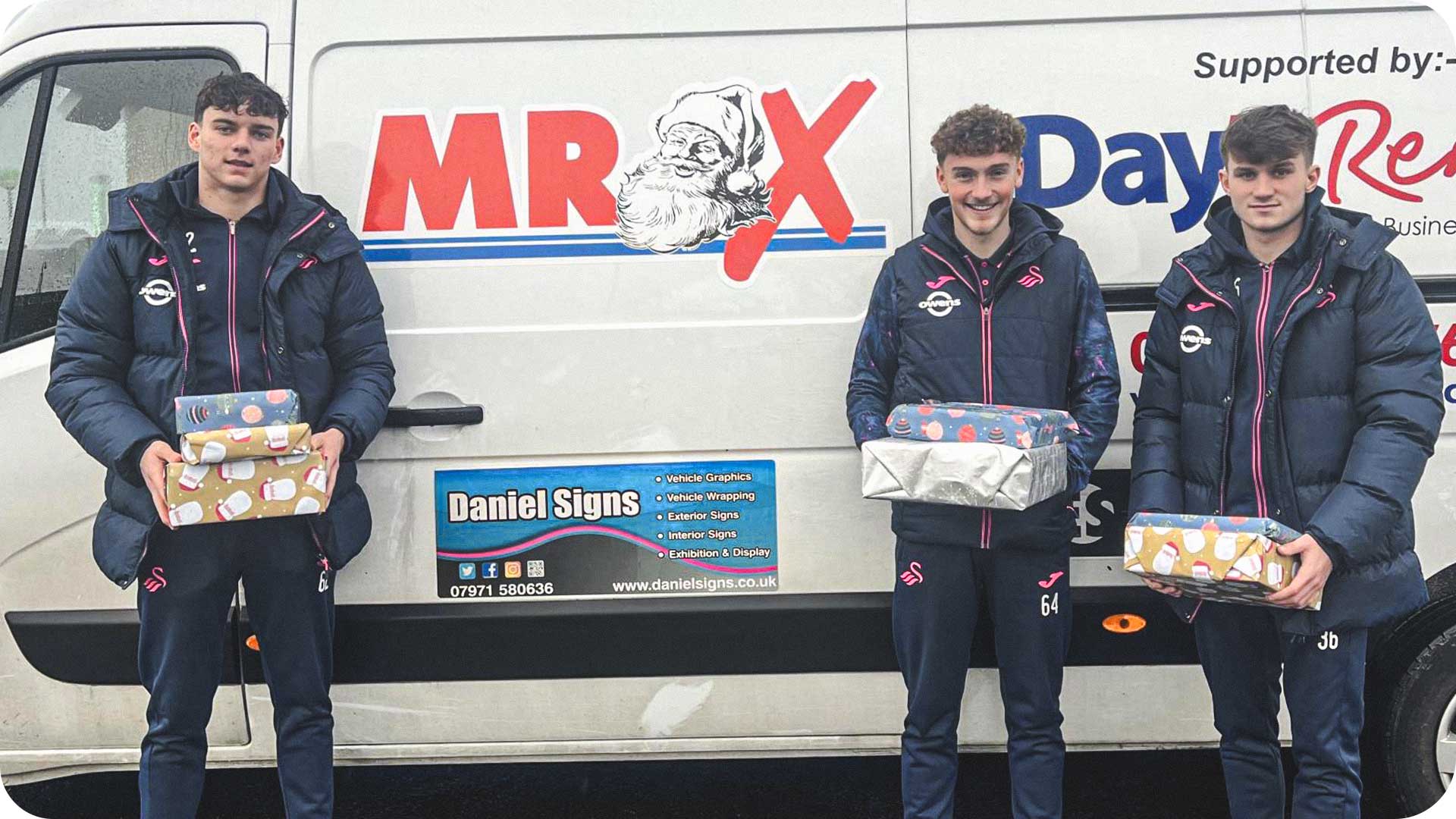Photograph of U21s donating to Mr X appeal