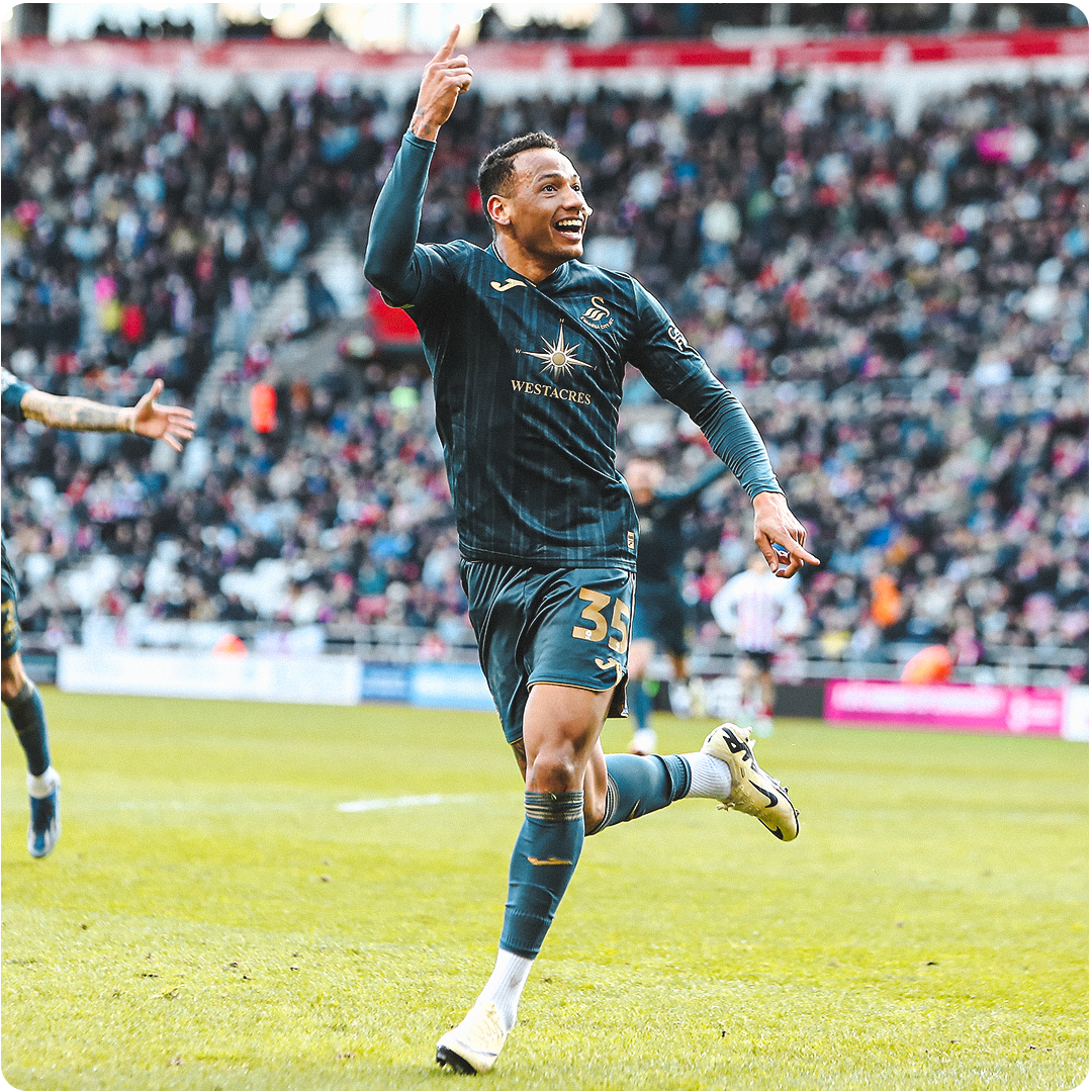 Ronald celebrates one of his two goals at Sunderland