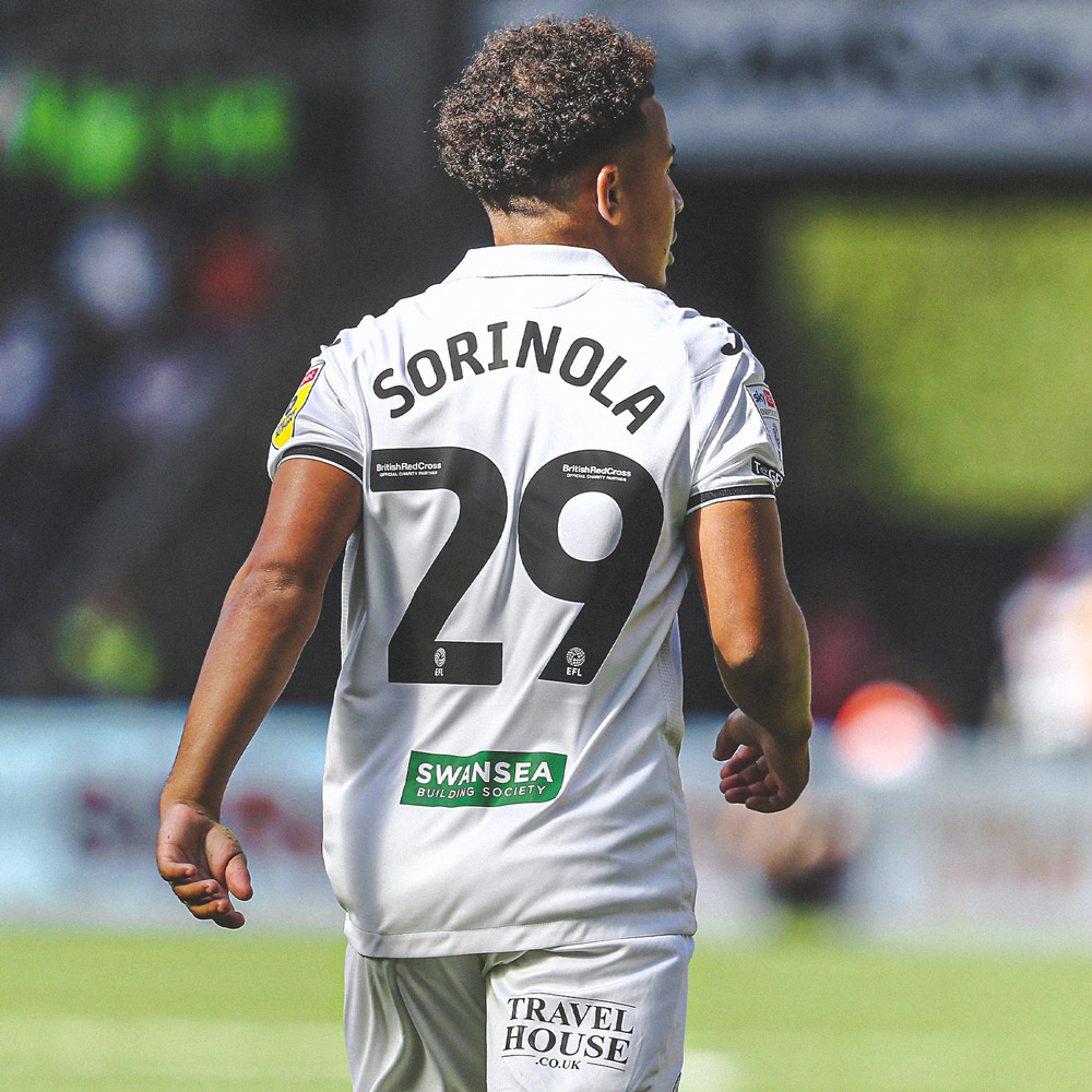 Matty Sorinola playing against Blackburn Rovers