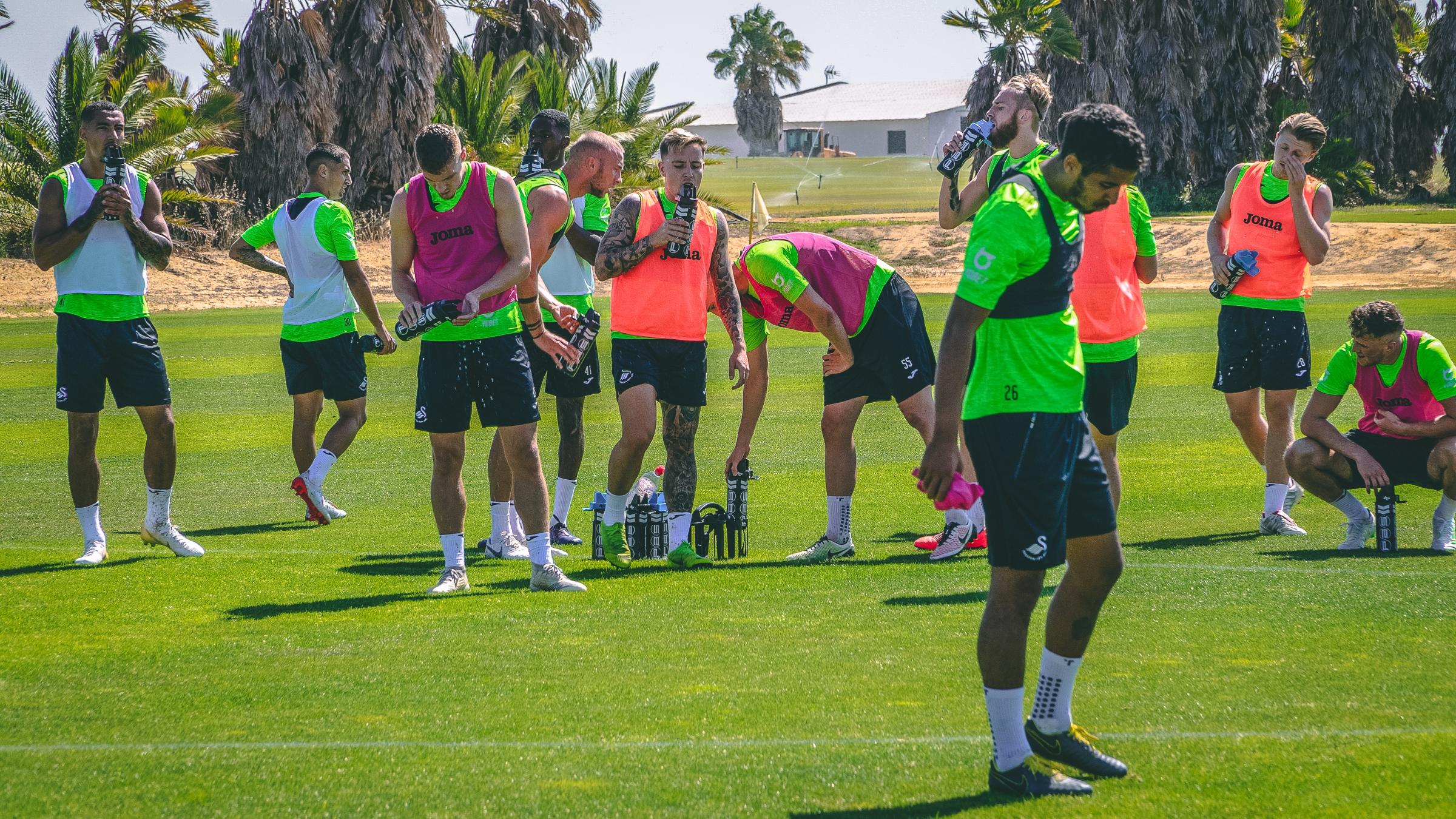 The Swans squad during the pre-season tour in Spain.