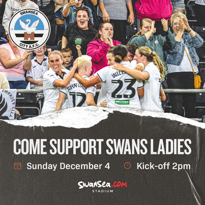 Come support Swans Ladies, Sunday December 4, Kick-off 2pm