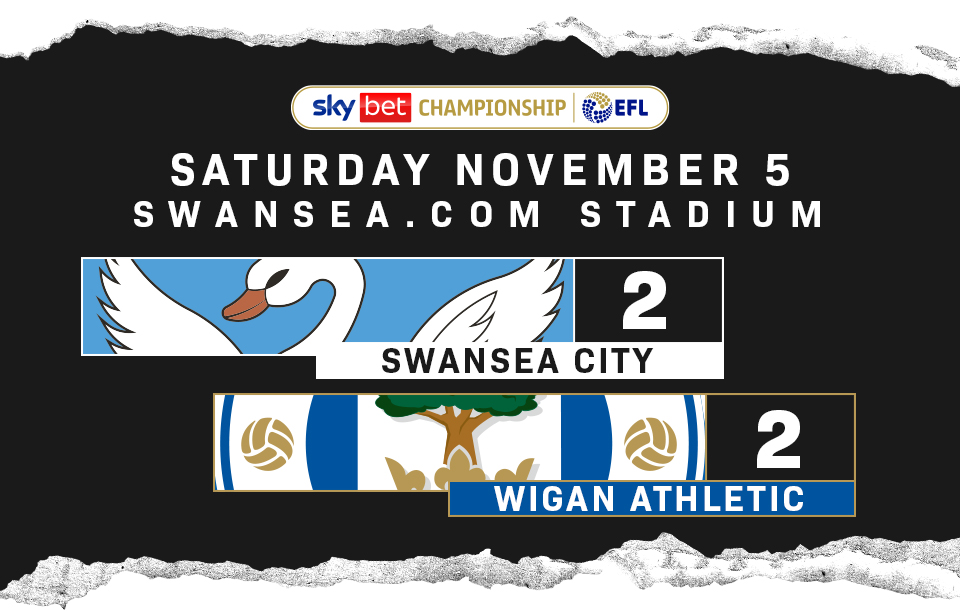 Match Report. Swansea 2, Wigan 2