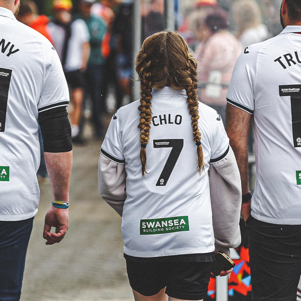 Photograph of young Swans supporter