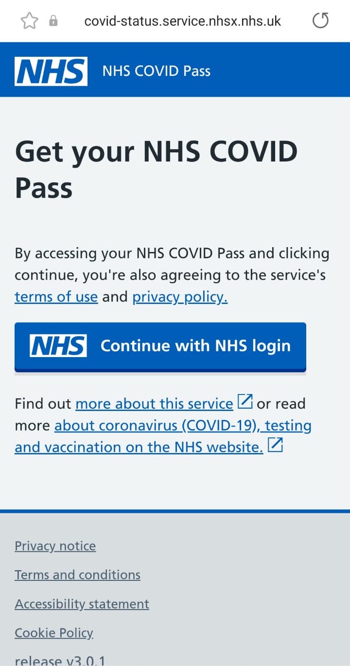 download nhs travel covid pass