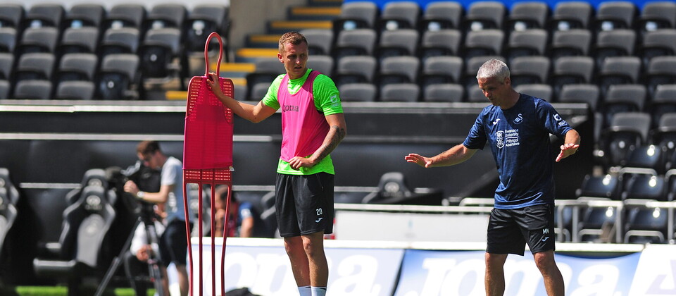 Ben Wilmot and Mike Marsh in action during training