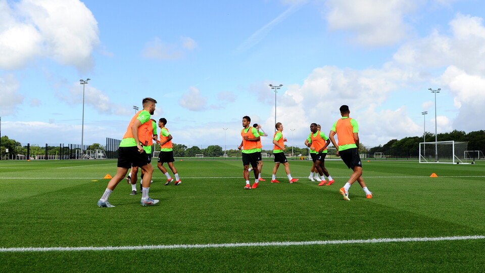 Swansea City training ahead of the pre-season friendly with Exeter City