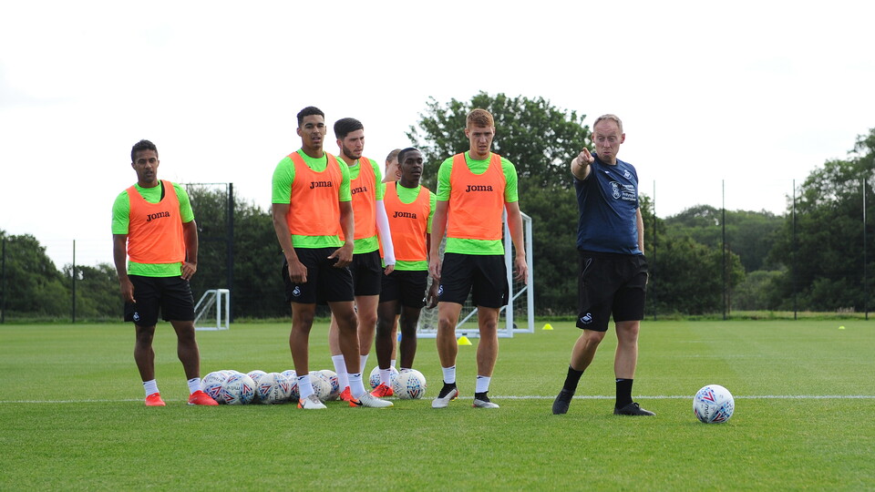 Swansea City training ahead of the pre-season friendly with Exeter City