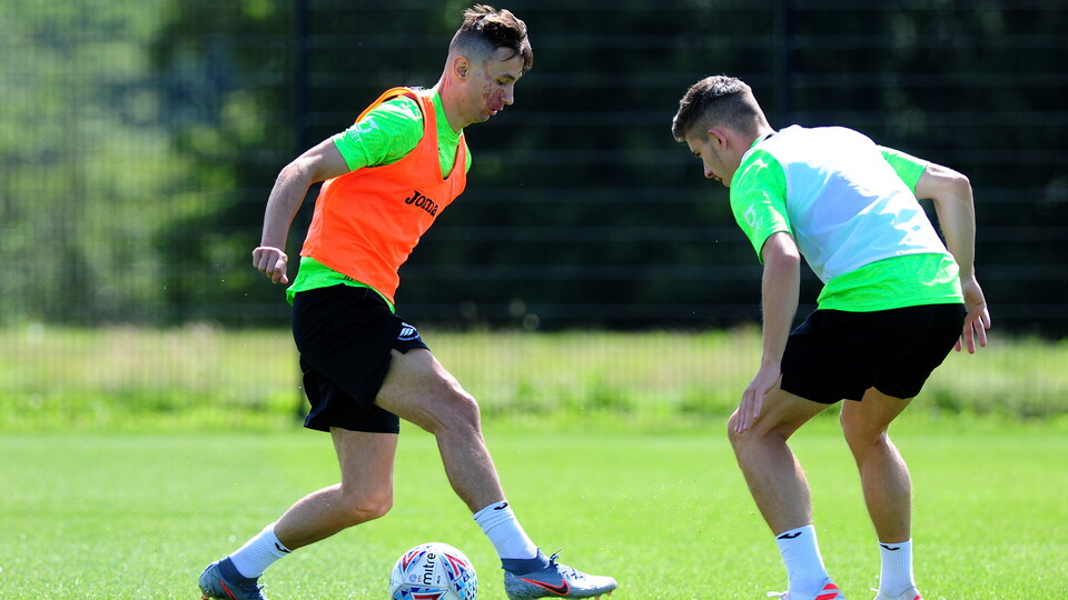 Swansea City training ahead of the pre-season friendly with Exeter City