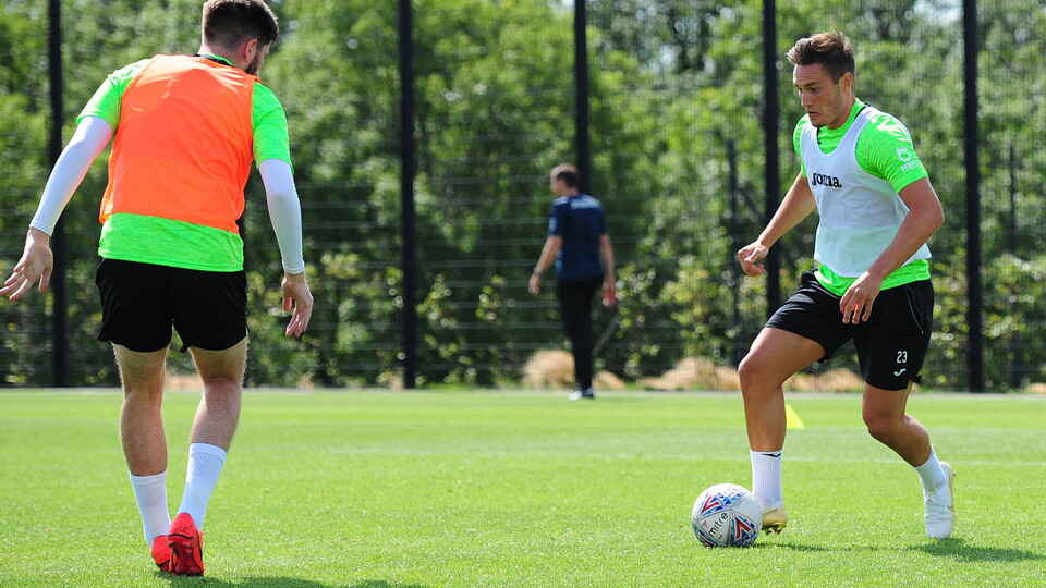 Swansea City training ahead of the pre-season friendly with Exeter City