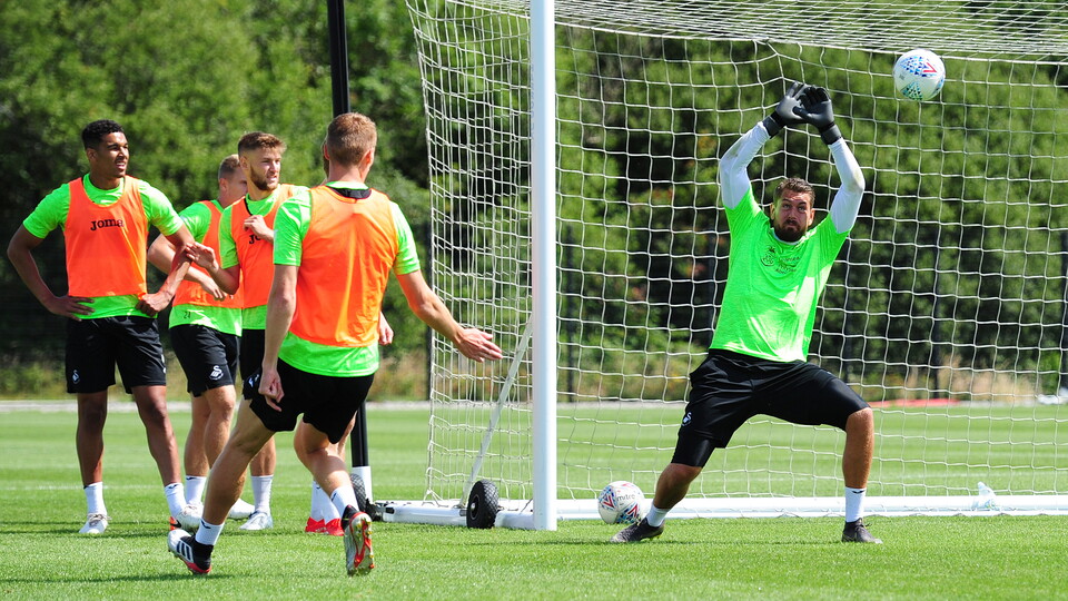 Swansea City training ahead of the pre-season friendly with Exeter City