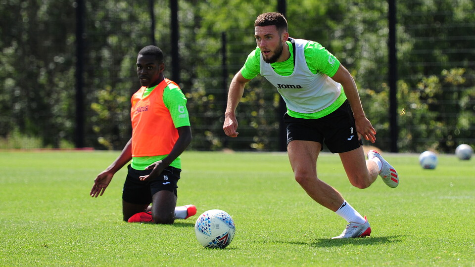 Swansea City training ahead of the pre-season friendly with Exeter City