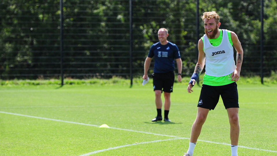Swansea City training ahead of the pre-season friendly with Exeter City