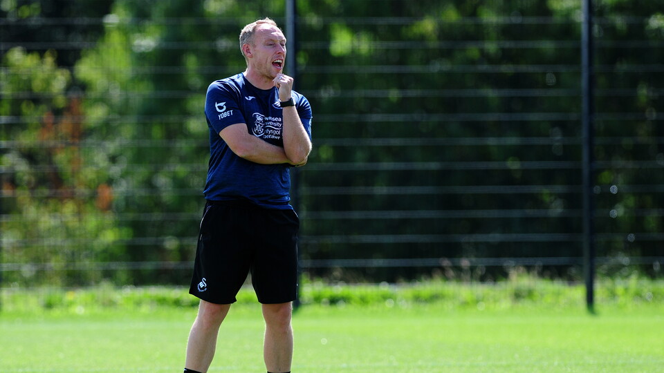 Swansea City training ahead of the pre-season friendly with Exeter City