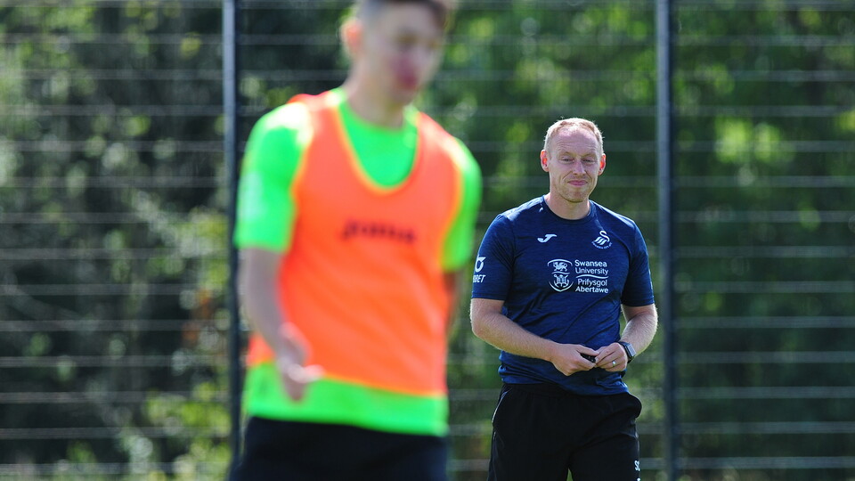 Swansea City training ahead of the pre-season friendly with Exeter City