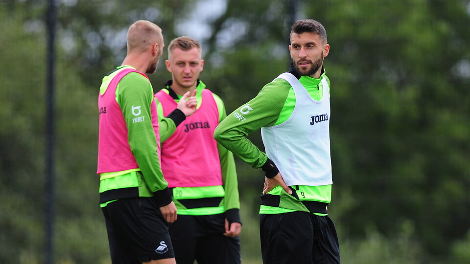 Borja in action during training