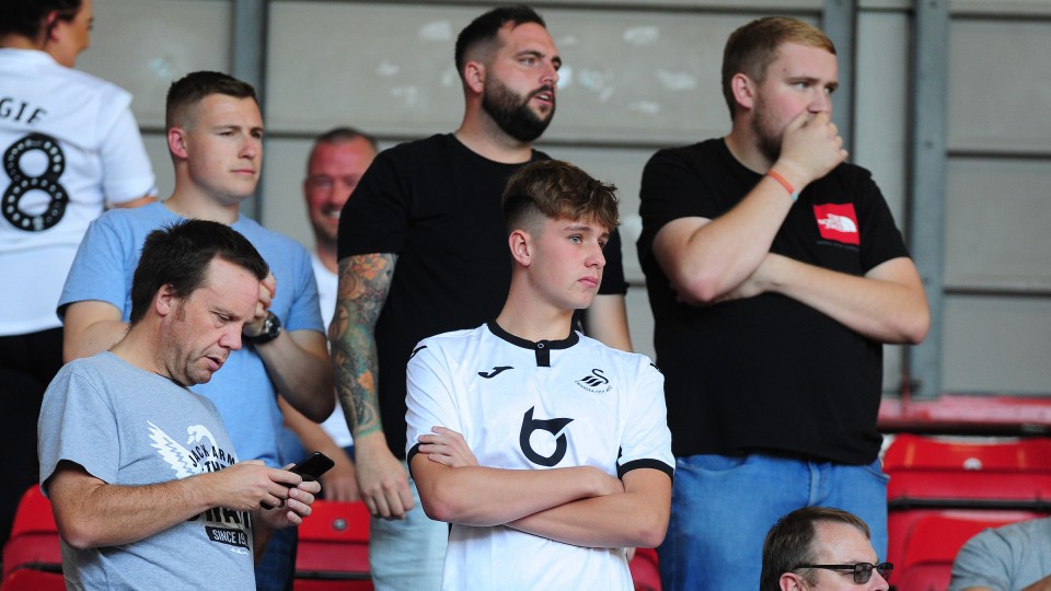 Swansea City fans at Bristol City