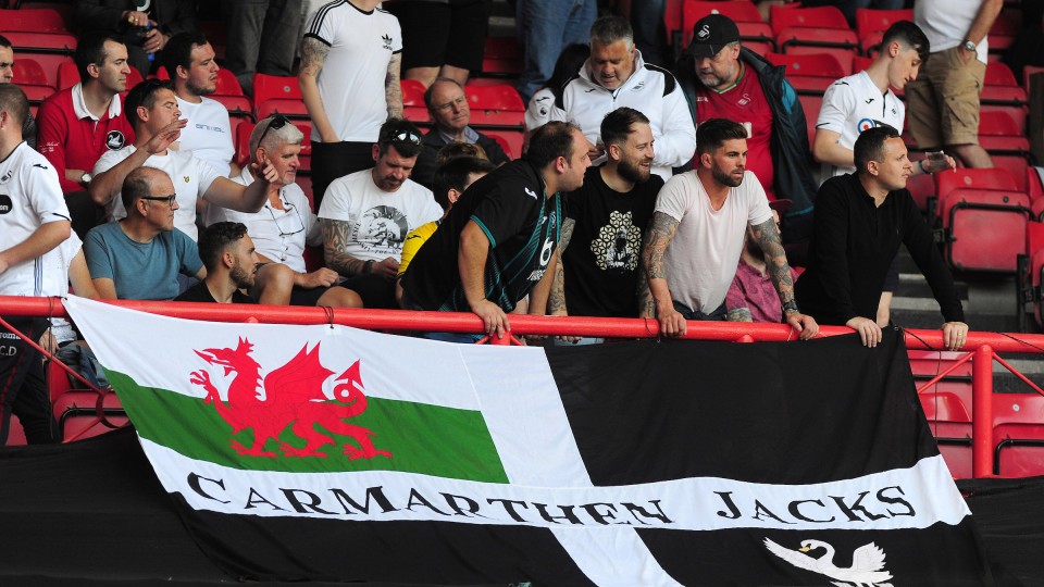 Swansea City fans at Bristol City