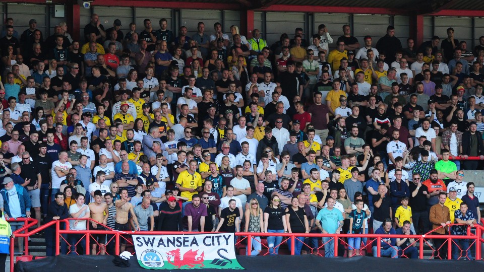 Swansea City fans at Bristol City