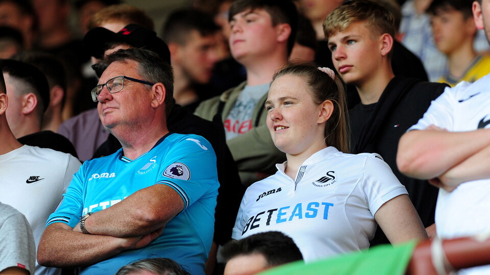 Swansea City fans at Bristol City