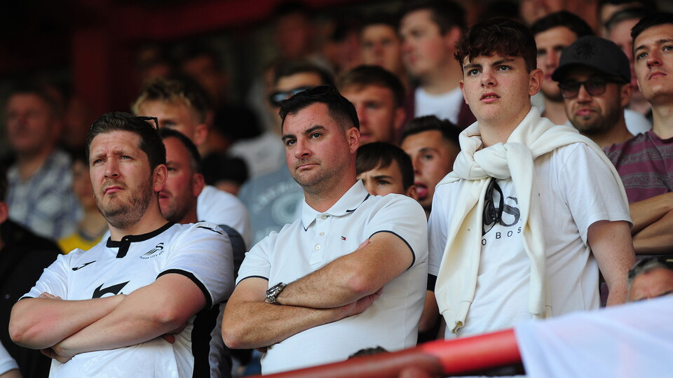 Swansea City fans at Bristol City