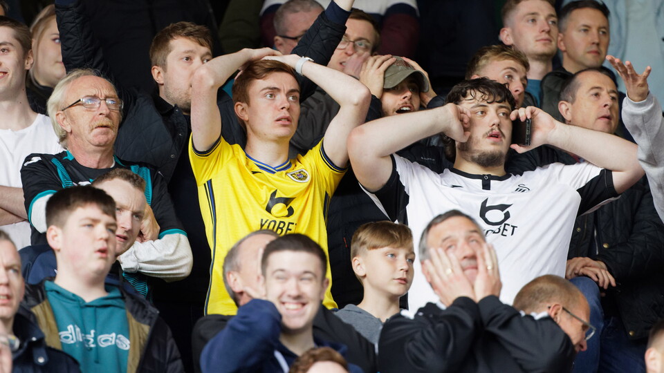 Swansea City fans at Barnsley
