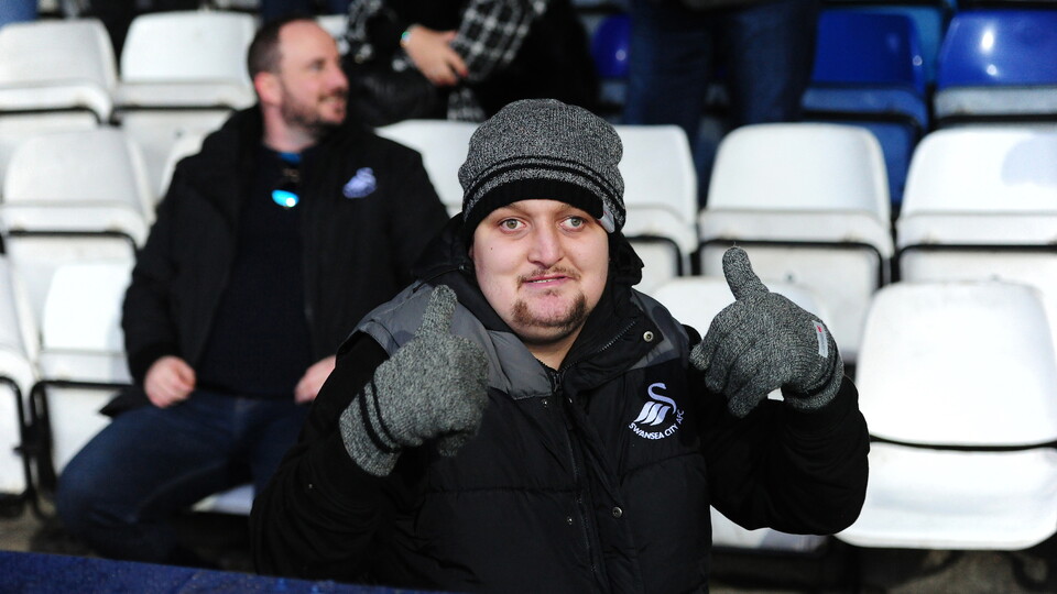 Swansea City fans at Luton Town
