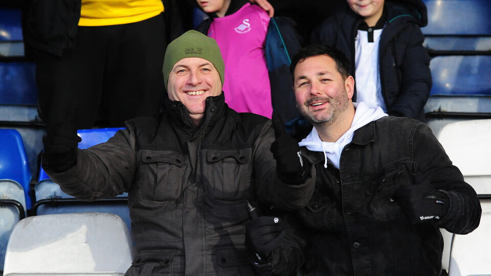 Swansea City fans at Luton Town