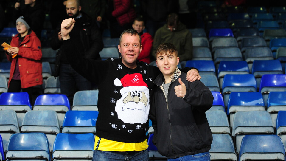 Swansea City fans at Luton Town