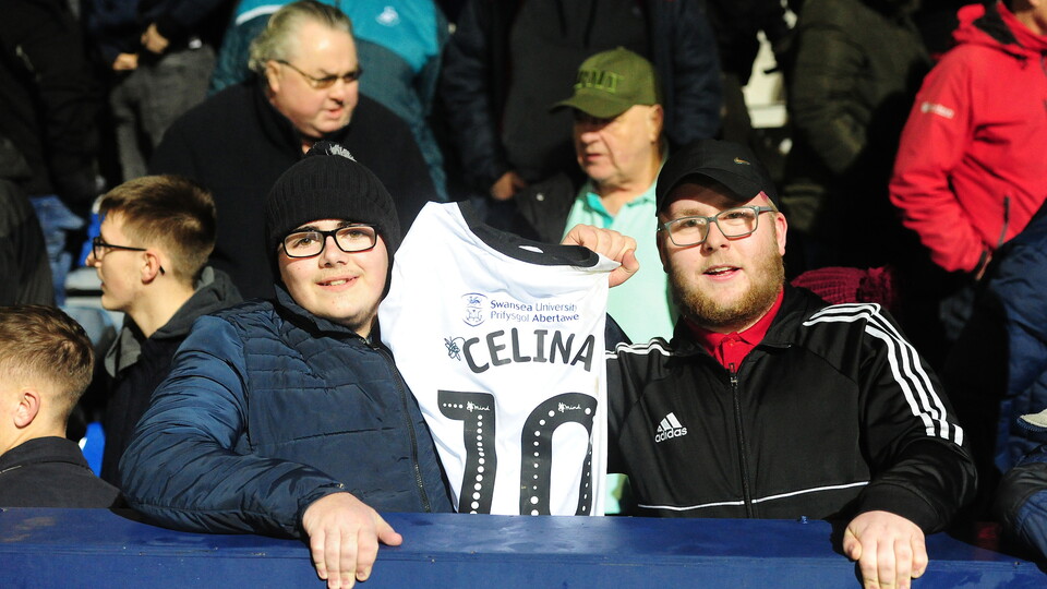Swansea City fans at Luton Town