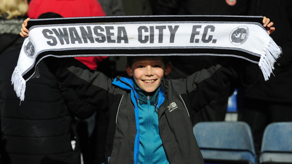 Swansea City fans at Luton Town