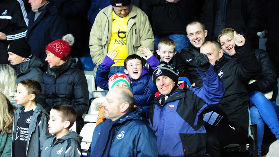 Swansea City fans at Luton Town