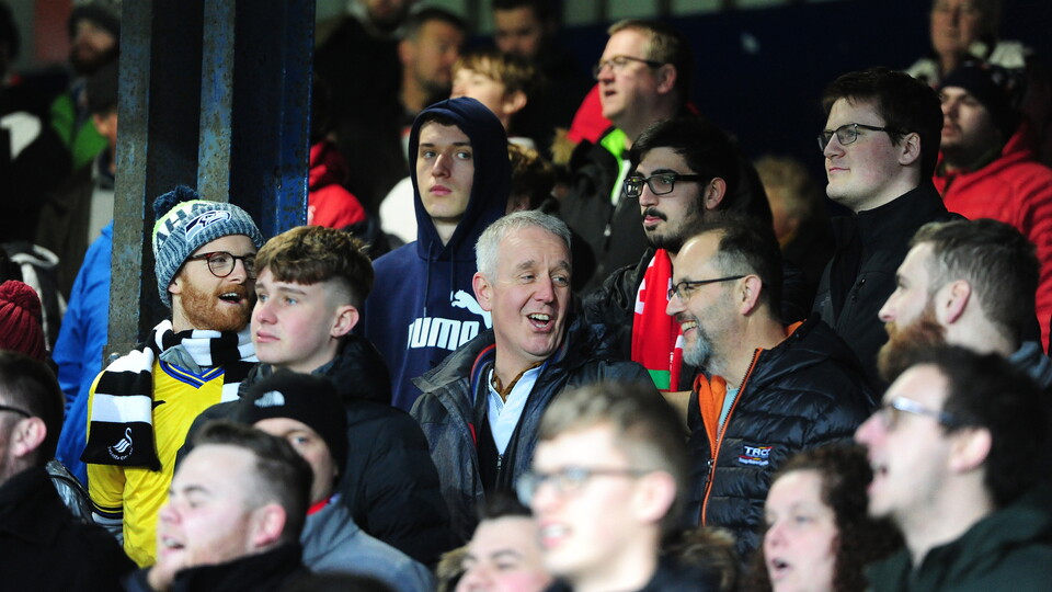 Swansea City fans at Luton Town