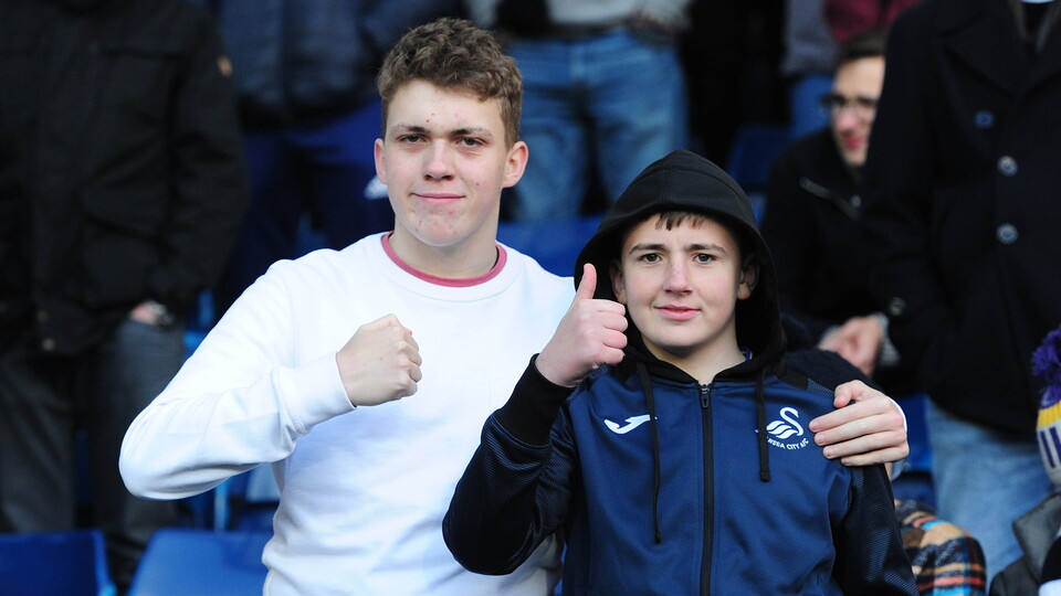 Swansea City fans at West Brom