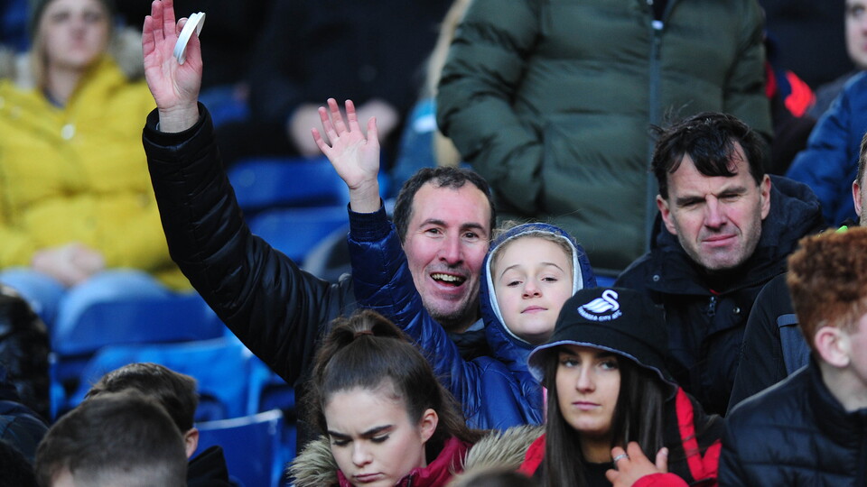 Swansea City fans at West Brom
