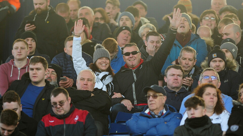 Swansea City fans at West Brom