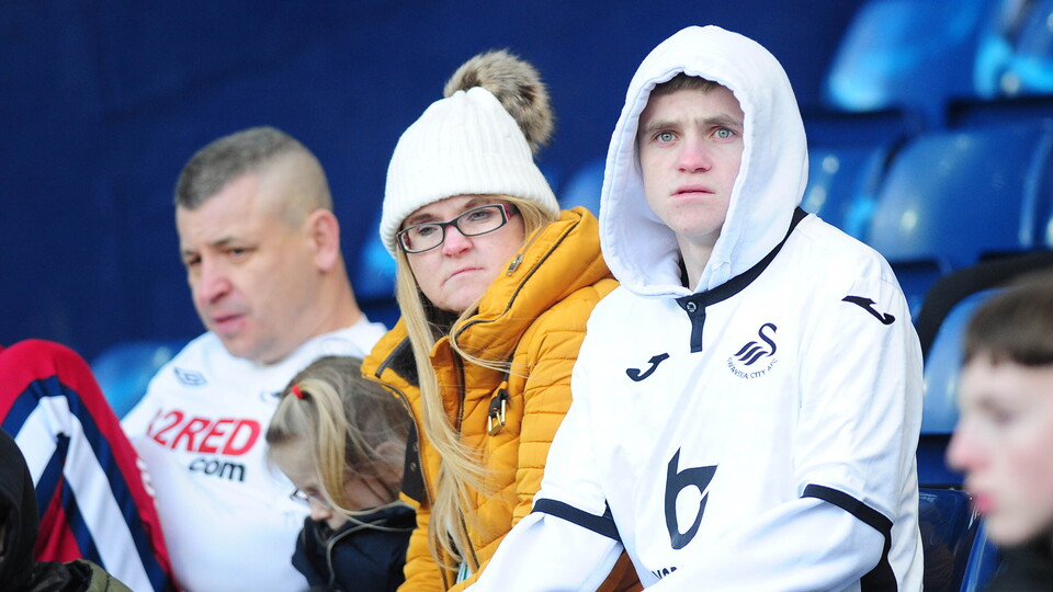 Swansea City fans at West Brom