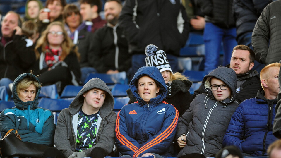 Swansea City fans at West Brom