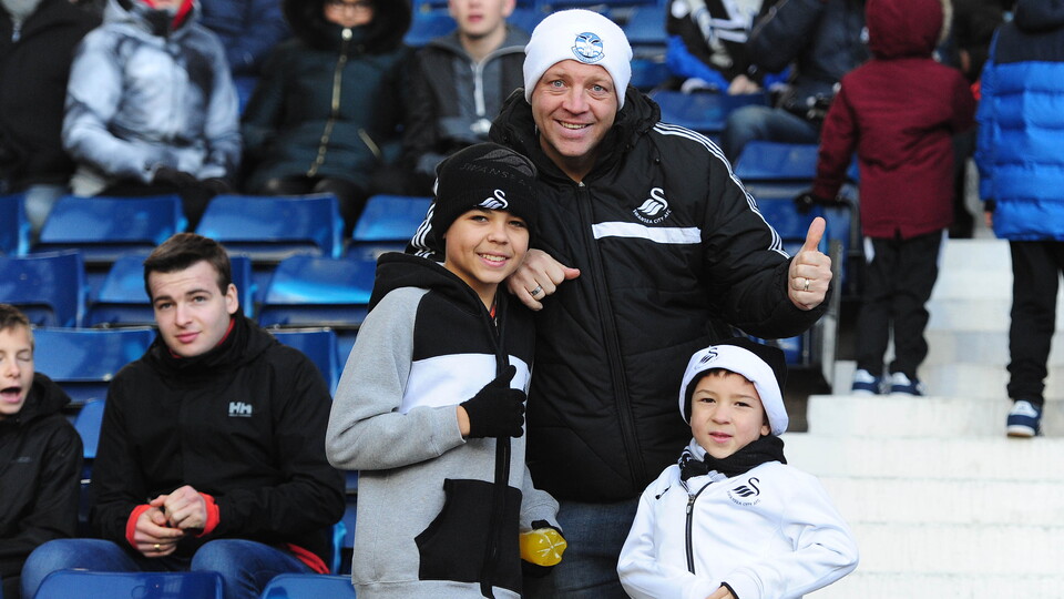 Swansea City fans at West Brom