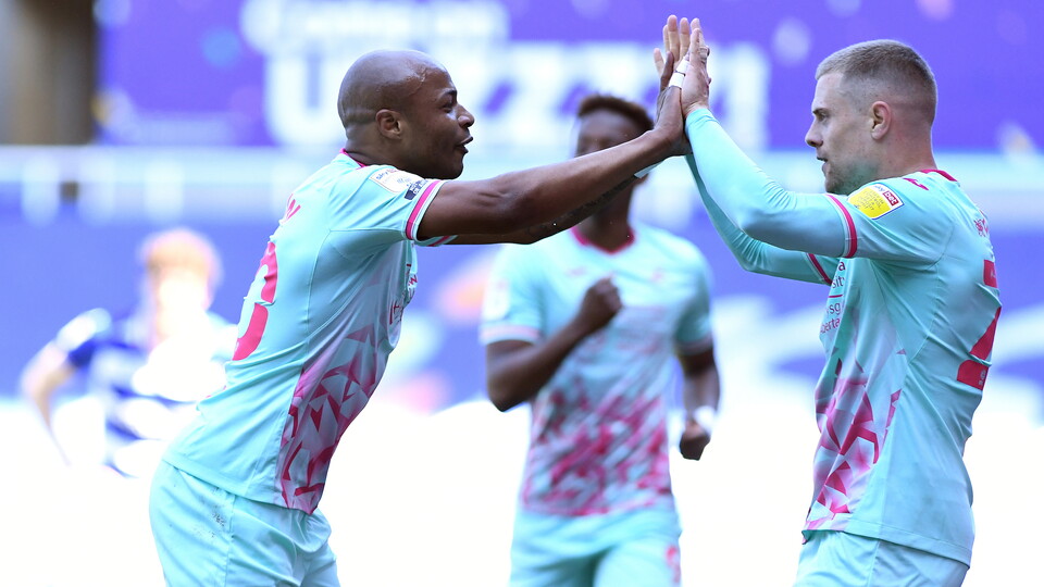 Reading away Andre Ayew Jake Bidwell