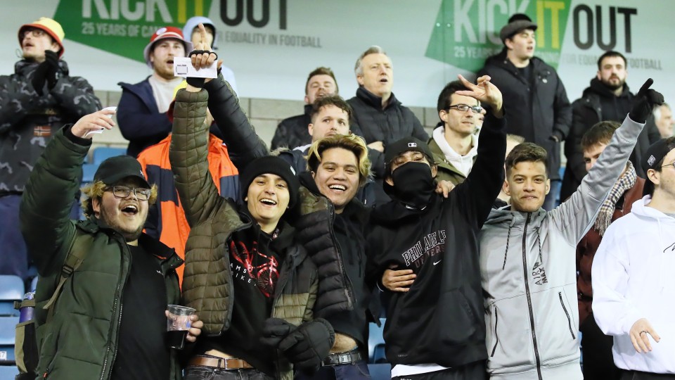 Swansea City fans at Millwall.