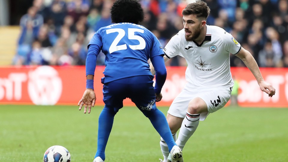 Cardiff away Ryan Manning