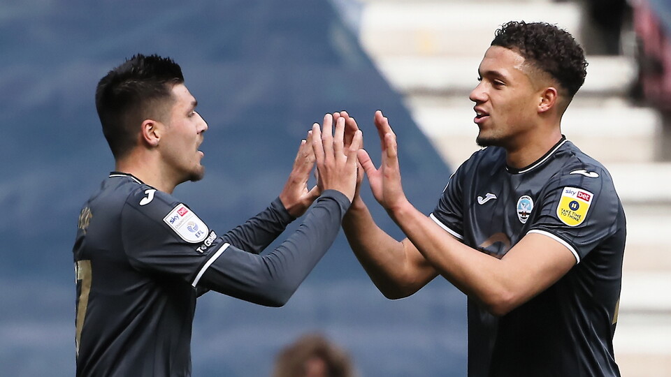 Wigan away Joel Piroe Nathan Wood