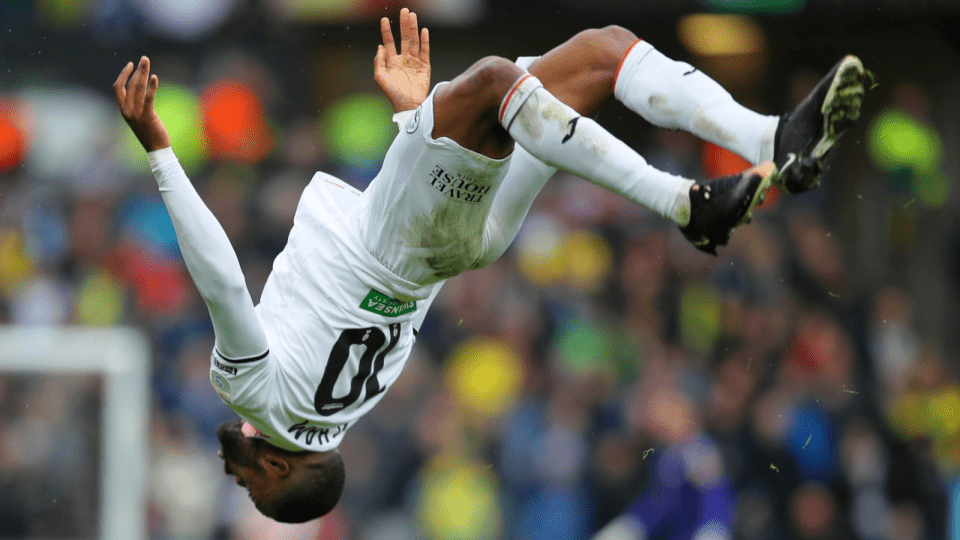 Olivier Ntcham backflips against West Brom