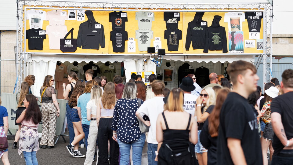 Shirts on sale at the Arctic Monkeys
